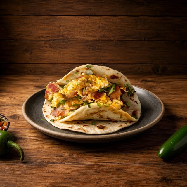 Bacon with Eggs / Tocino y Huevos Taco.